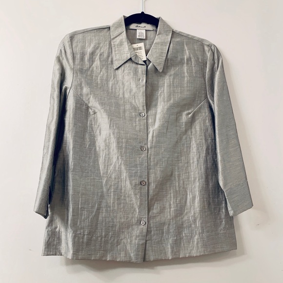 NWT silver linen Arden B shirt - Picture 1 of 3